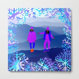 Winter Time In The Snow. Metal Print | Fall, Sisters, Winter, Weather, Snow, Cold, Digital, Graphicdesign, Pattern, Friends 