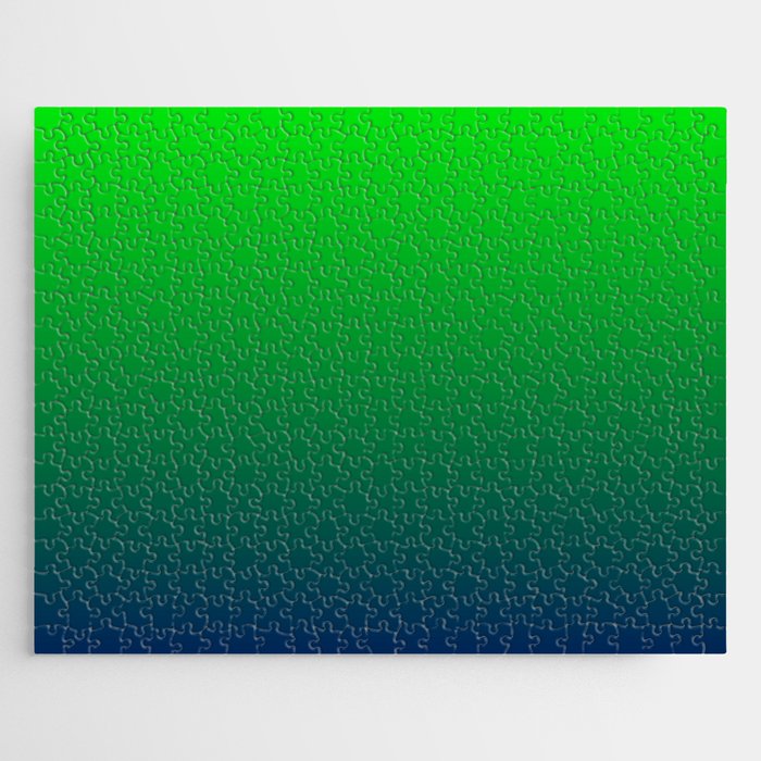Modern Deep Green Blue Gradient Color Abstract Jigsaw Puzzle