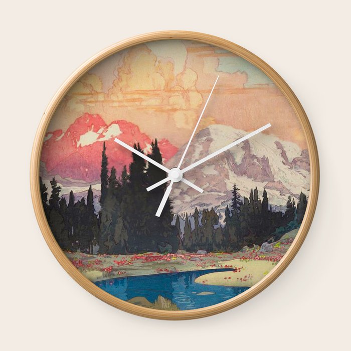 Storms over Keiisino Winter Mountain & Forest Ukiyoe Nature Landscape