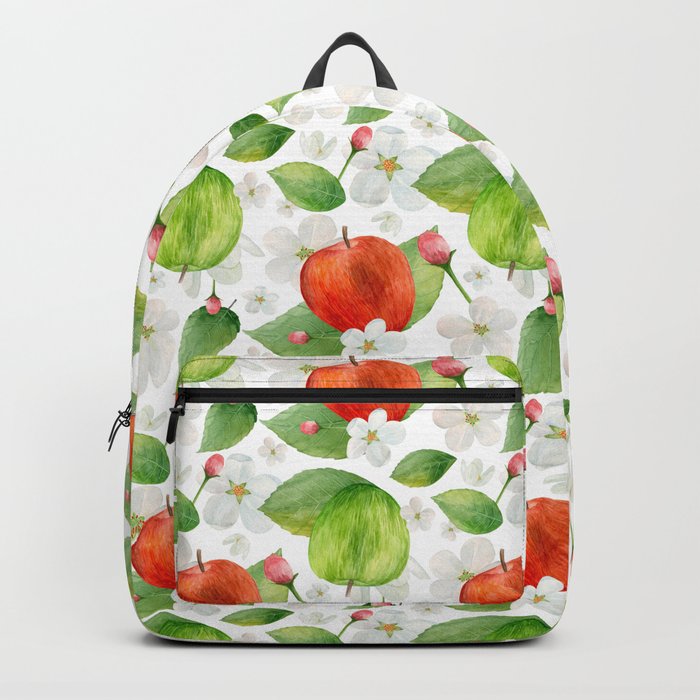Watercolor Green And Red Apples Fruits Garden Illustration