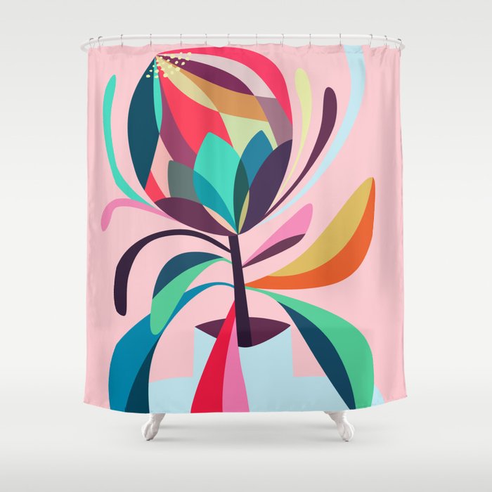 Modern Protea Shower Curtain