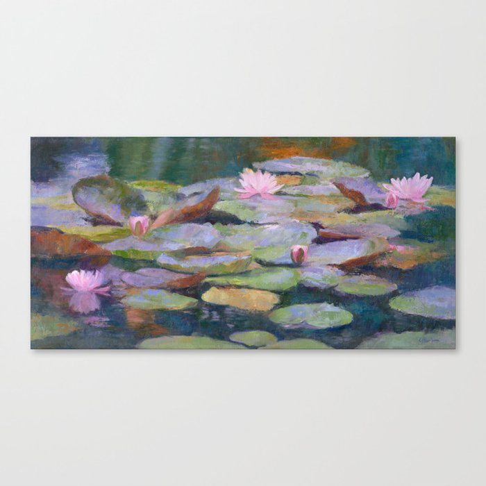 Pink Water Lily Reflection Canvas Print