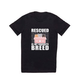 Rescued Cats Animal Shelter Favorite Breed T Shirt