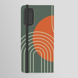 Mid Century Modern Geometric 168 in Sage Orange Rust Android Wallet Case