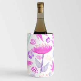 A Dream of Light Pink watercolor Flowers Wine Chiller