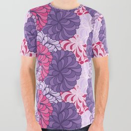 purple and pink dahlia sun lovers courtyard garden flowers All Over Graphic Tee
