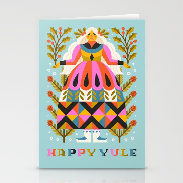Happy Yule // Blue Stationery Cards
