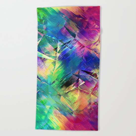 Abstract Colorful Shapes and Textures Beach Towel