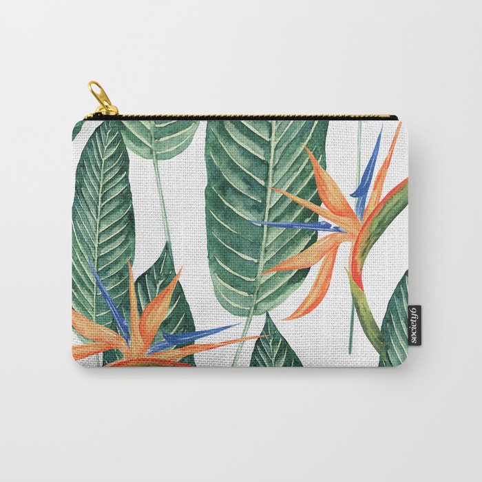 Banana And Flowers #society6 Carry-All Pouch