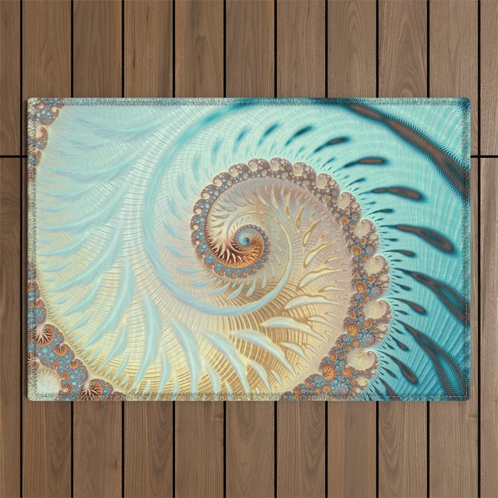 Vanilla Swirl - Fractal Art  Outdoor Rug