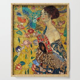 Gustav Klimt Lady With Fan Serving Tray