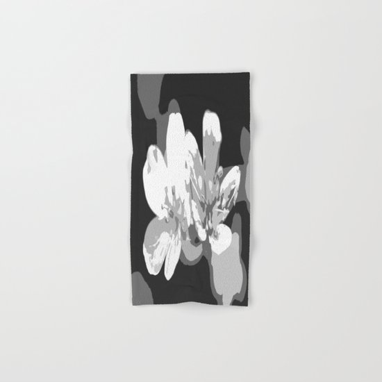 Retro Flowers in Black and White Hand & Bath Towel