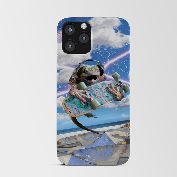 Bearded Dragon Skateboarding iPhone Card Case