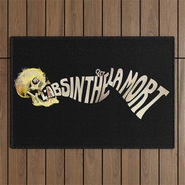 L'absinthe C'est La Mort (Absinthe is Death) Vintage Skull Poster, Oil Paint for Wall Art, Prints, Posters, Tshirts, Men, Women, Kids Outdoor Rug