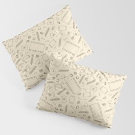 Macaroni Art Outlines on a Cream Background Pillow Sham
