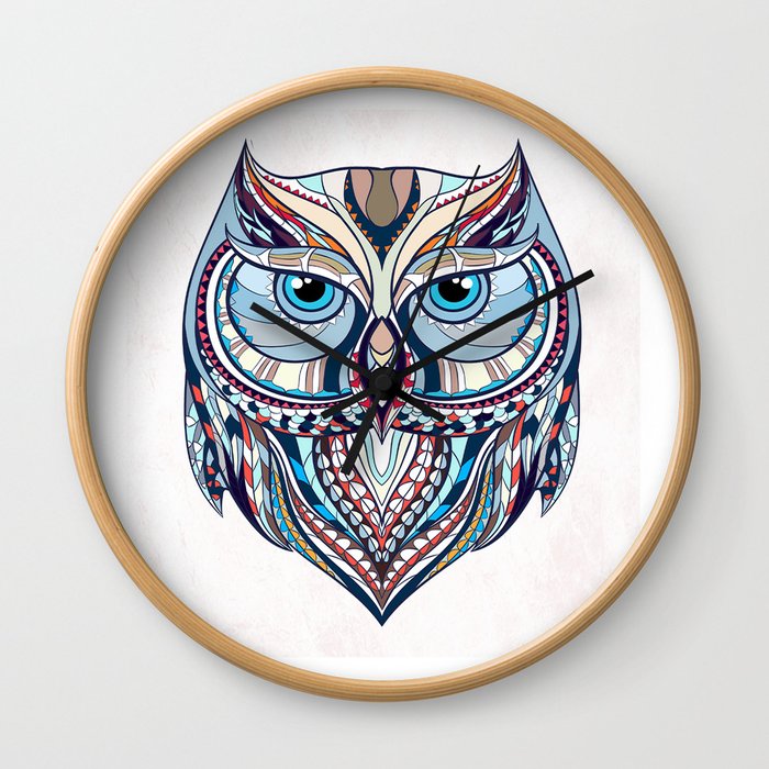 Colorful Owl Design Wall Clock By Sophiafashion Society6 - Colorful Owl Wall Clocks Colorful Owl Design Wall Clock By Sophiafashion Society6 - Colorful Owl Wall Clocks