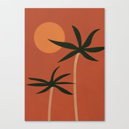 Bohemian Style Palm Trees Canvas Print