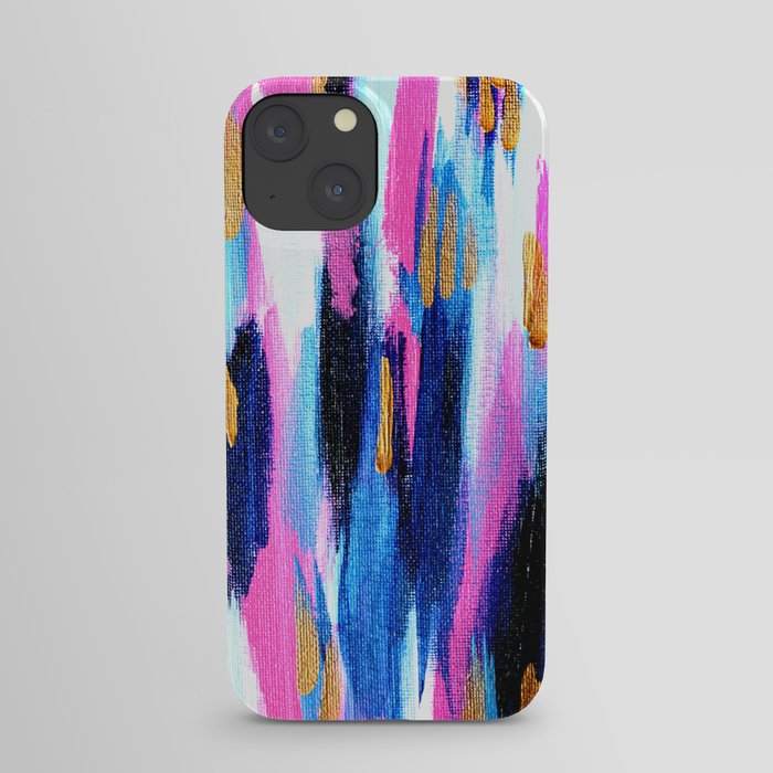 Spring Golden - Pink and Navy Abstract iPhone Case