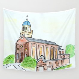 University of Dayton watercolor, UD Chapel, Dayton, OH Wall Tapestry