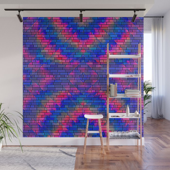 Red violet blue masonry  Wall Mural