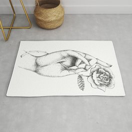 Rose inside Rug