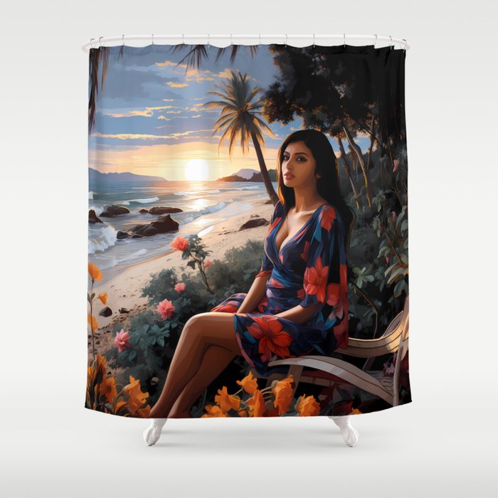 J @ The Beach Shower Curtain