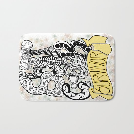 Zentangle Shit Creek Survivor Bath Mat
