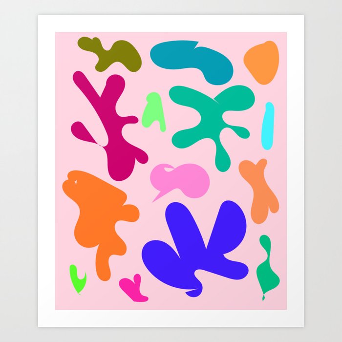 20 Henri Matisse Inspired 220527 Abstract Shapes Organic Valourine Original Art Print