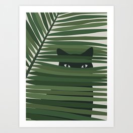 Cat and Plant 53 Art Print