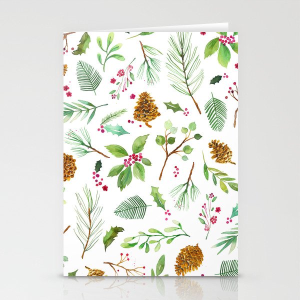 Christmas Botanical Plants Stationery Cards