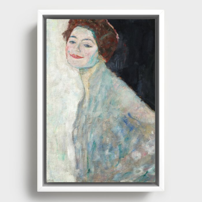 Lady in White, 1917-1918 by Gustav Klimt Framed Canvas