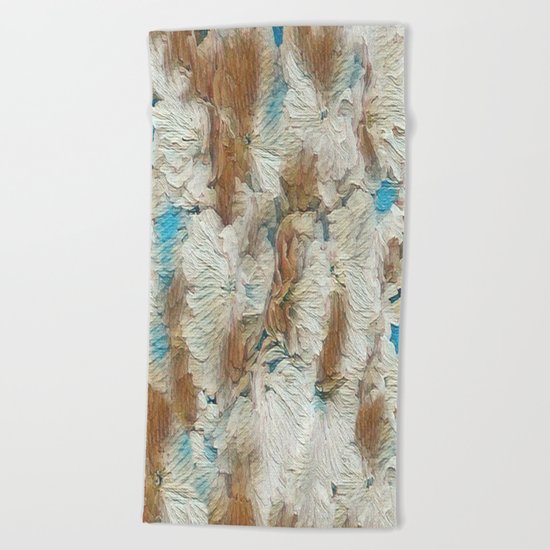 Earthy Floral Abstract Beach Towel