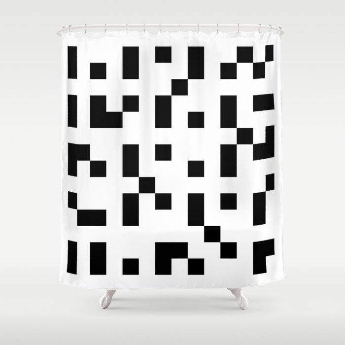 Black & White Square Grid Shower Curtain