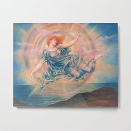 Magical Female Deity over Peaceful Sea Symbolist Painting Metal Print