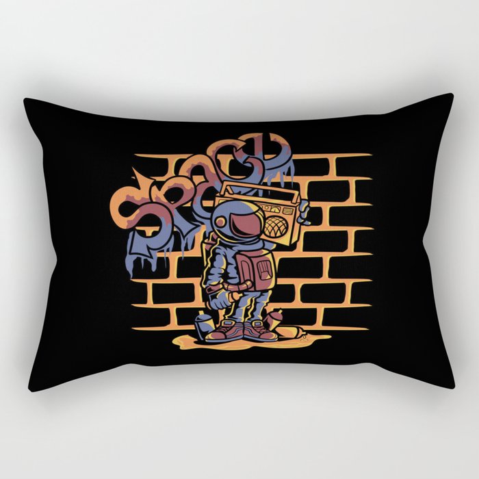 Astronaut Music Urban Graffiti Rectangular Pillow