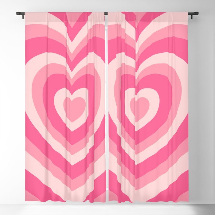 Hypnotic Pink Hearts Blackout Curtain