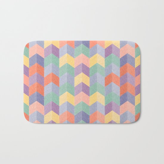 Colorful geometric blocks Bath Mat