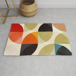 mid century color geometry shapes Area & Throw Rug