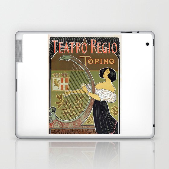 Teatro Regio - Torino, Italy Vintage Art Nouveau Poster Laptop & iPad Skin