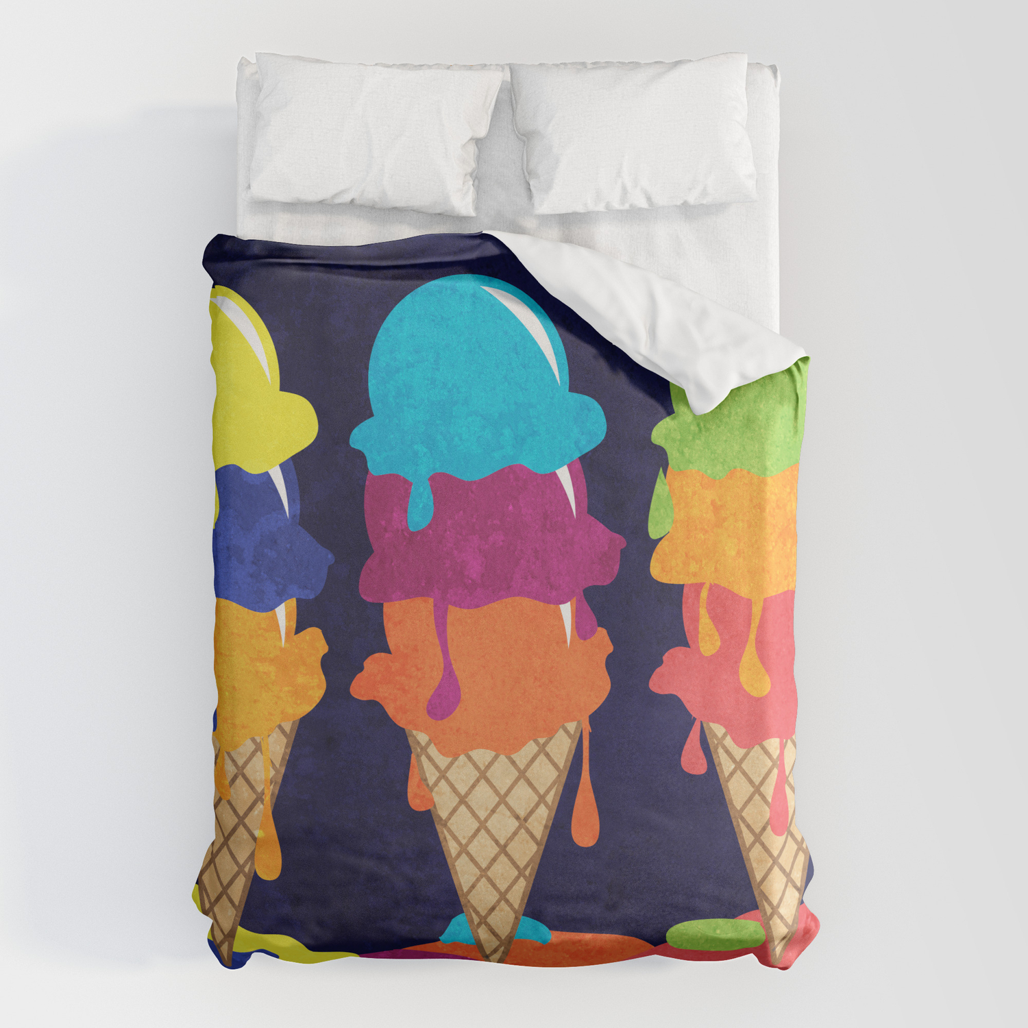 Colorful Ice Cream Duvet Cover By, Ice Cream Duvet Cover