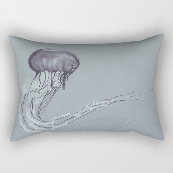 Black and White Jellyfish II Rectangular Pillow
