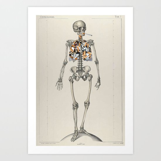 Skeletons Smoking Art Print