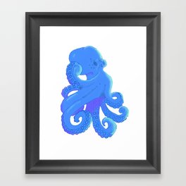 blue octopus Framed Art Print