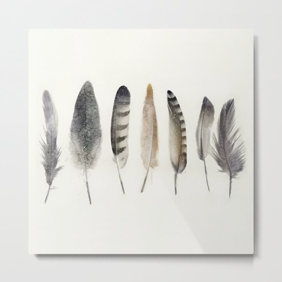 native earth feathers Metal Print