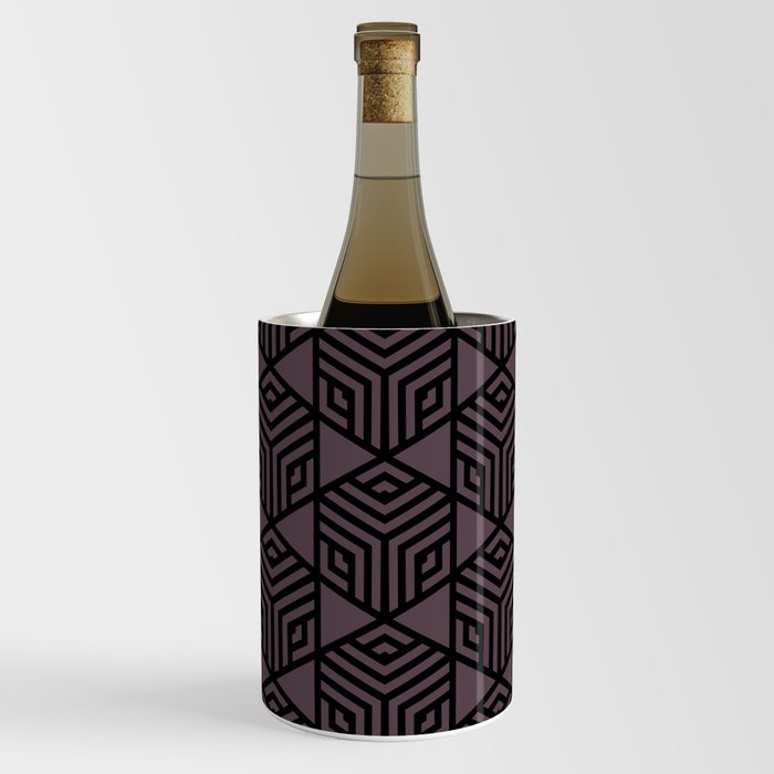 Black and Dark Purple Stripe Cube Tile Pattern Pairs DE 2022 Trending Color Grapes of Wrath DET409 Wine Chiller