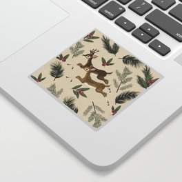 winter deer // repeat pattern Sticker
