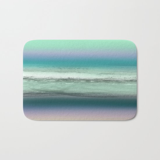 Twilight Sea in Shades of Green and Lavender Bath Mat