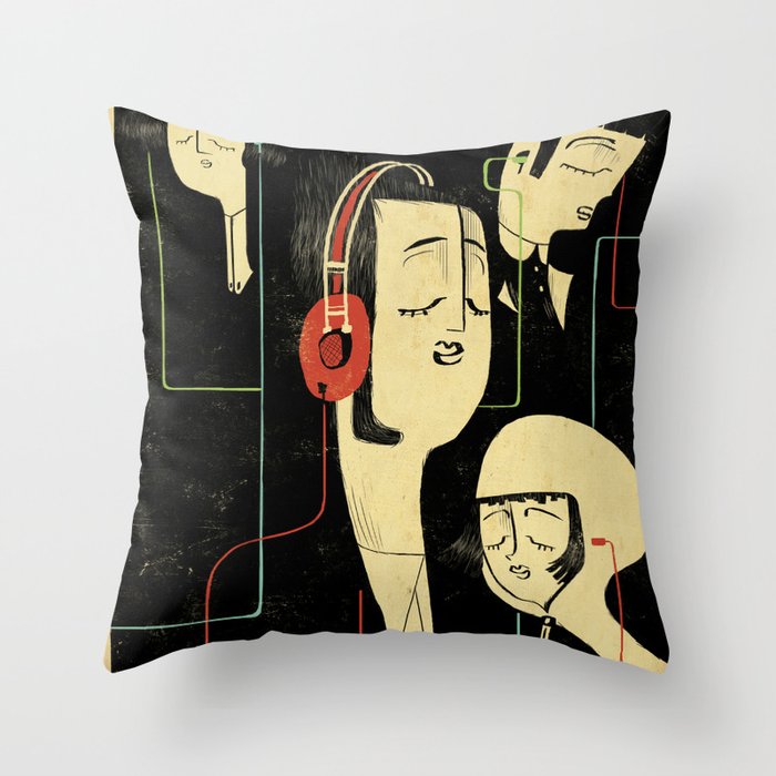 乐 Music Lovers / Vintage Throw Pillow