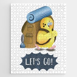 Let's Go! Cute Motivational Quote for Hiking Lovers Jigsaw Puzzle