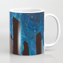 Outlander Craigh Na Dun Standing Stones Watercolor Painting with milky way galaxy Coffee Mug